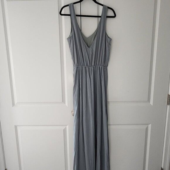 Nwt - Show Me Your MuMu - L - Kendall Maxi Dress Silver Sage Crisp Long Lining - Picture 5 of 9